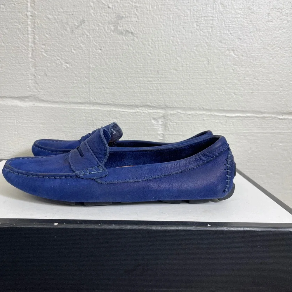 Mercanti Fiorentini 3176 Blue Suede Driving Loafers Slip On Women's‎ Size 6.5 B